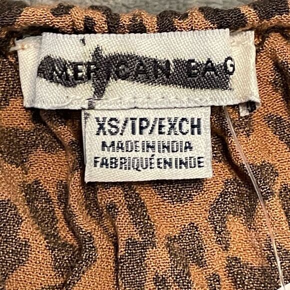 American Eagle Leopard Print Maxi Skirt Brown Black Flowy A-Line Pull-On XS - Picture 5 of 10